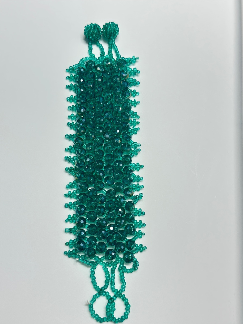 Handcrafted Emerald Green Beaded Bracelet - Women Jewelry